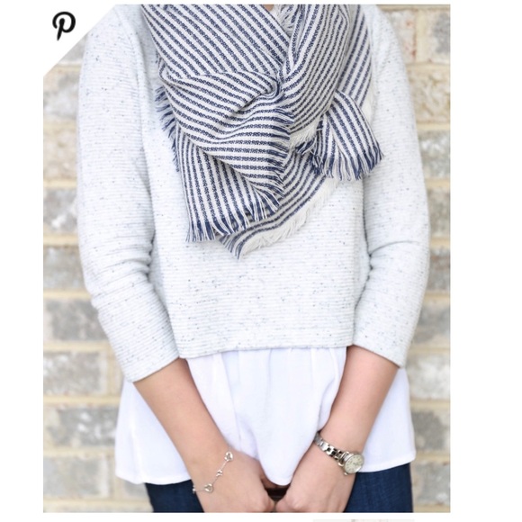 Loft Grey Ruffle Trim Sweater - Picture 2 of 7